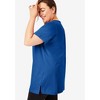 Woman Within Plus Size Perfect Short-Sleeve Shirred V-Neck Tunic - 4 of 4
