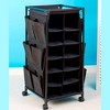 The Lakeside Collection Fashionable Rolling Shoe Storage Unit with Fabric Cubbies - 4 of 4
