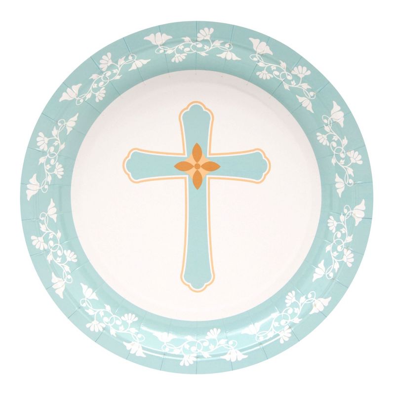 Juvale 144 Piece Baptism Decorations Tea Party Supplies, Includes Disposable Paper Plates, Napkins, Cups, Cutlery, 4 of 9