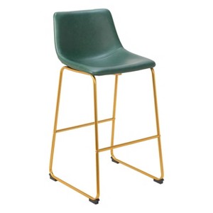 Zuo Augusta Barstool (Set of 2) Green  and  Gold - 1 of 4