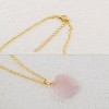 Natural Stone Heart Gemstone Healing Crystal Pendant Lucky Blessing Energy Necklace for Women Men - 3 of 4