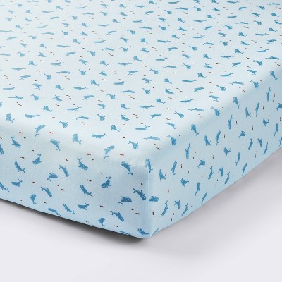 Cotton FItted Crib Sheet - Whales - Cloud Island&#8482;