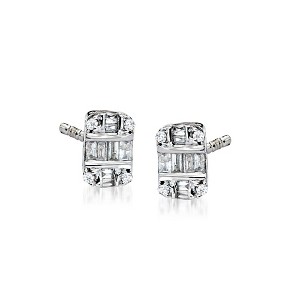 Pure Collection by Ross-Simons 0.10 ct. t.w. Diamond Cluster Earrings in Sterling Silver - 1 of 4