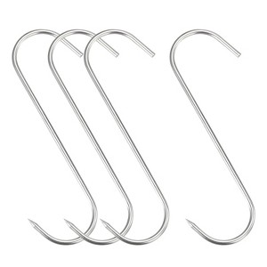 Unique Bargains Stainless Steel S-Shaped Utility Fish Beef Hanging Meat Hook 4 Pcs - 1 of 4