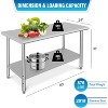 Stainless Steel Work Table, NSF Commercial Grade, Adjustable Shelf, Silver - 2 of 4