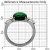 Slickblue Polished Stainless Steel Ring with Synthetic Emerald Glass -Three-Stone Design, Women's Jewelry, Size 5-10 - 3 of 4