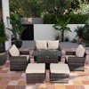 Decksplore 6-Piece Outdoor Patio Furniture Set with Fireplace Table All-Weather  Conversation Set for Porch, Balcony, Garden, Deck or Backyard - 3 of 4