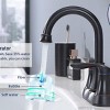 ChicFurnit Bathroom Sink Faucet 2 Handle Vanity Sink Faucet with Pop up Drain and Supply Hoses for Modern Bathrooms, Bronze, 14.37"*10.04"*2.6" - 2 of 4