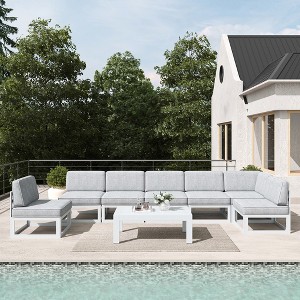 LayinSun 8-Piece Large Outdoor Modular L-Shaped Sectional Set with Coffee Table - 1 of 4