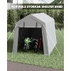 Heavy-Duty Portable Carport with Roll-Up Zipper Door, Waterproof Garage Storage Shed for Motorcycles, Bikes, Firewood and Outdoor Tools - 2 of 4