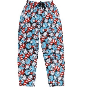 Seven Times Six Dr. Seuss Pjs Mens Cat In The Hat Thing One Thing Two Lounge Pajama Pants - 1 of 3