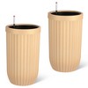Orieon 23 Inch Self-Watering Planters with Water Level Monitor, Set of 2 Gold Large Flower Pots with Wheels for Indoor Outdoor Garden, Patio - 3 of 4