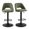 24"-32" Edwin Upholstered Fabric 360° Swivel Adjustable Barstools (Set of 2) -Maison Boucle - 2 of 4