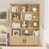 5-Tier Boho Bookcase with Rattan Doors, Tall Wooden Storage Cabinet with Adjustable Shelves, Natural Finish for Living Room, Bedroom, or Home Office - 4 of 4