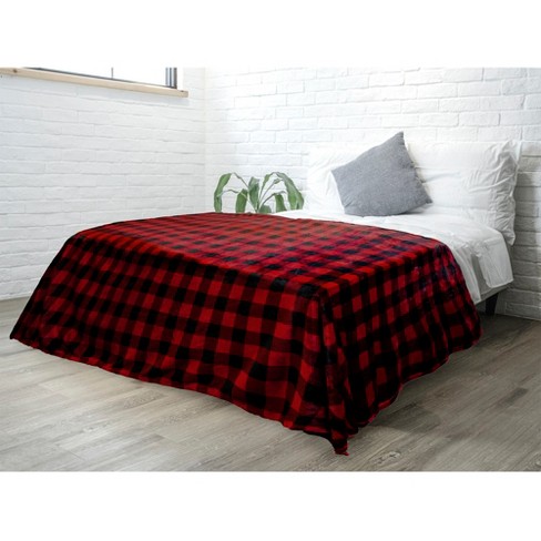 Piccocasa Plaid Flannel Fleece Buffalo Soft Plush Blankets Black And White  50 *60 : Target