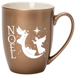 Elanze Designs Noel Bronze 10 ounce New Bone China Coffee Cup Mug - 1 of 4