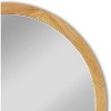 Chloe Lighting Reflection Maple Finish Round Framed Wall Mirror 24`` H - 3 of 4