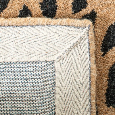 Handmade Tufted Beige and Brown Wool Square Rug