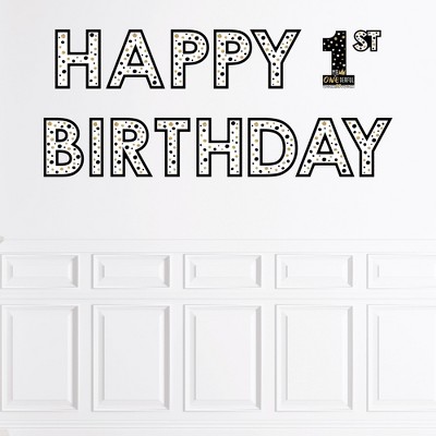 Big Dot of Happiness 1st Birthday Little Mr. Onederful - Peel and Stick Boy First Birthday Party Large Banner Wall Decals - Happy Birthday