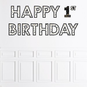 Big Dot of Happiness 1st Birthday Little Mr. Onederful - Peel and Stick Boy First Birthday Party Large Banner Wall Decals - Happy Birthday - 1 of 4