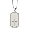 Chisel Stainless Steel Brushed Laser Cut Edges and Cross Dog Tag on a 24" Rope Chain Necklace - 2 of 4