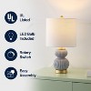 JONATHAN Y Daphne Contemporary Transitional Metal/Glass Ribbed Gourd LED Table Lamp - 4 of 4