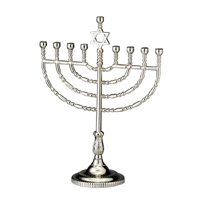 Rite Lite 11.5" Hanukkah Large Traditional Menorah - Silver