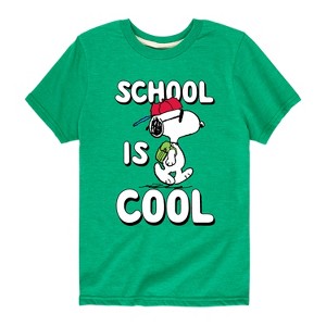 Boys' - Peanuts - School Is Cool Short Sleeve Graphic T-Shirt - 1 of 4