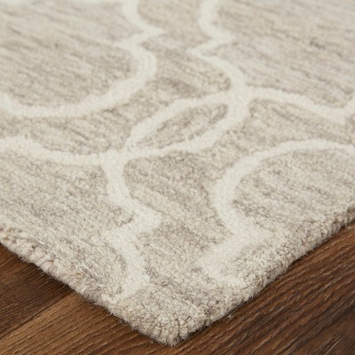 Belfort Beige Wool Trellis & Lattice Area Rug