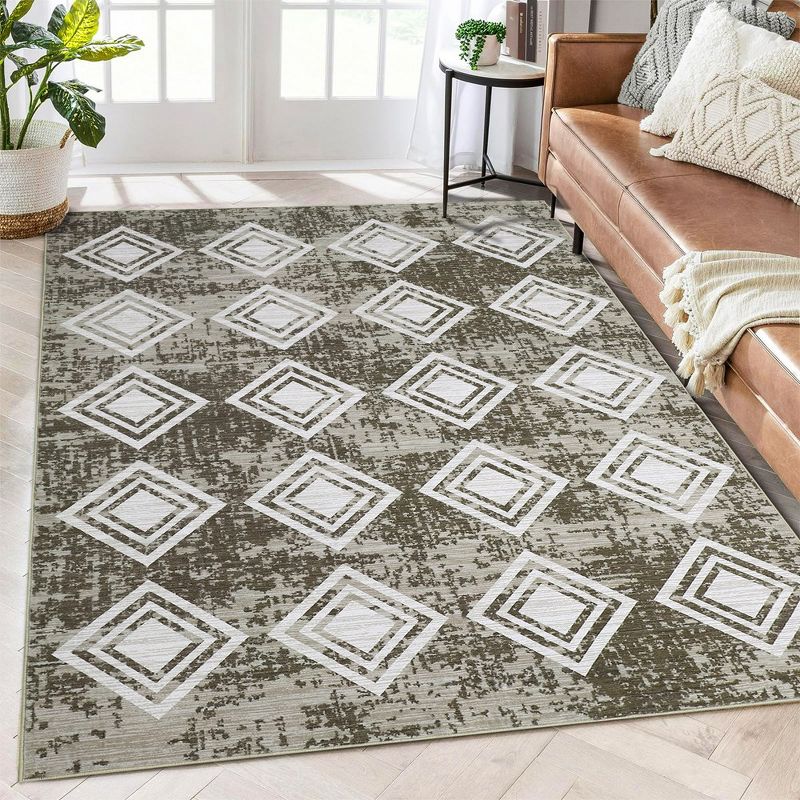 Area Rug Moroccan Soft Rug Modern Geometric Rug for Bedroom Living Room Kitchen Dining Room Rugs, 2 of 9