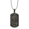 Chisel Stainless Steel Brushed and Black IP-plated 1/10 Carat Diamond Cross Dog Tag on a 24" Ball Chain Necklace - 2 of 4