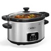 Heynemo 4QT Slow Cooker, Programmable Pot with Locking Lid, Removable Ceramic Pot, 3 Heating Settings & Time Control,Dishwasher-safe Lid & Pot - 2 of 4