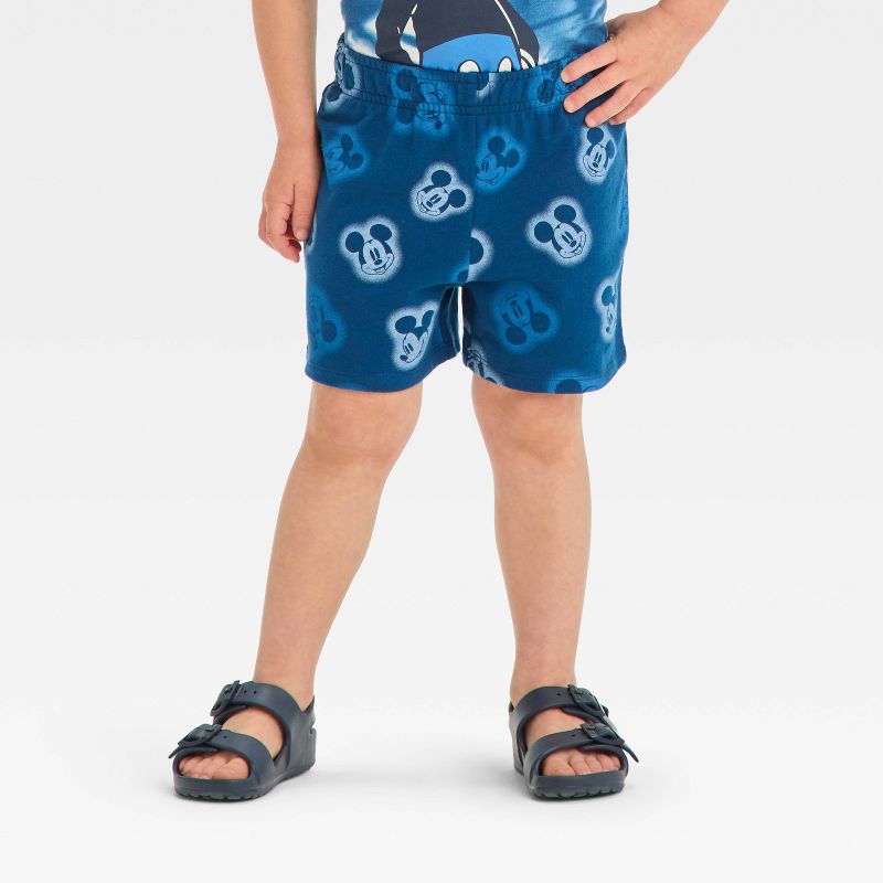 Toddler Boys' Disney Top and Bottom Shorts Set - Navy Blue/White, 4 of 5