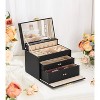Jewelry Box with Lock: Jewelry Organizer for Dresser - 3-Drawer Earrings Storage - 2 of 4
