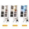 LED Mirror Jewelry Cabinet, 360° Swivel Frameless Full-Length Mirror 66 Inch Tall Standing Lockable Jewelry Armoire Organizer, Foldable Makeup Shelf - 2 of 4