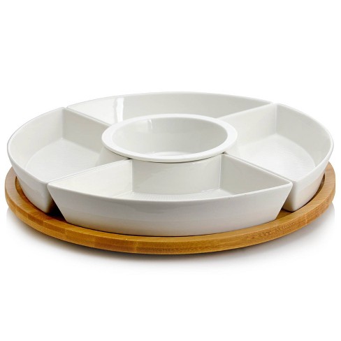 Square Porcelain Divided Serving Platter 11.5 White - Threshold™ : Target