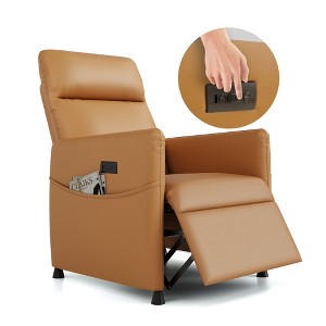 Electric Power Recliner Chair - PU Leather Reclining Chair with Footrest & Backrest, Massage & Heating, Space Saving Design - 1 of 4