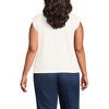 Lands' End Women's Linen Blend Cap Sleeve Gathered Shoulder Tee - 2 of 3