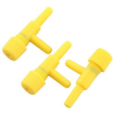 Unique Bargains Aquarium Yellow Plastic Two Ways Air Control Valves 3 Pcs