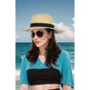 Anna-Kaci Wide Brim Straw Fedora Sun Hat with Black Band Lightweight Packable Summer Panama Hat for UV Protection - 2 of 4