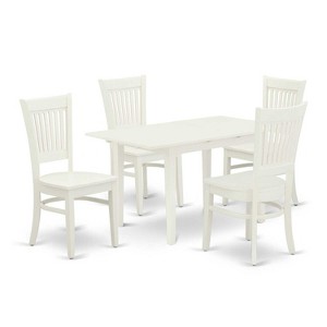5-Piece Linen White Finish Solid Wood Top - Rectangular Dining Room Set  - Seats 4 - 1 of 4