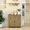 Aghana Digitals Rustic Farmhouse Storage Cabinet with Barn Doors, Drawer & Adjustable Shelf - - 2 of 4