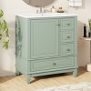 30" Bathroom Vanity with Sink, Modern Under Sink Cabinet with 1 Door, Shelf and 3 Soft-Close Drawers for Bathroom or Powder Room – Cuddlewood - 2 of 4
