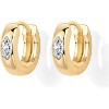 14K Gold Plated Huggie Earrings | 925 Sterling Silver with Cubic Zirconia, U-Shaped Snake Design - 3 of 4