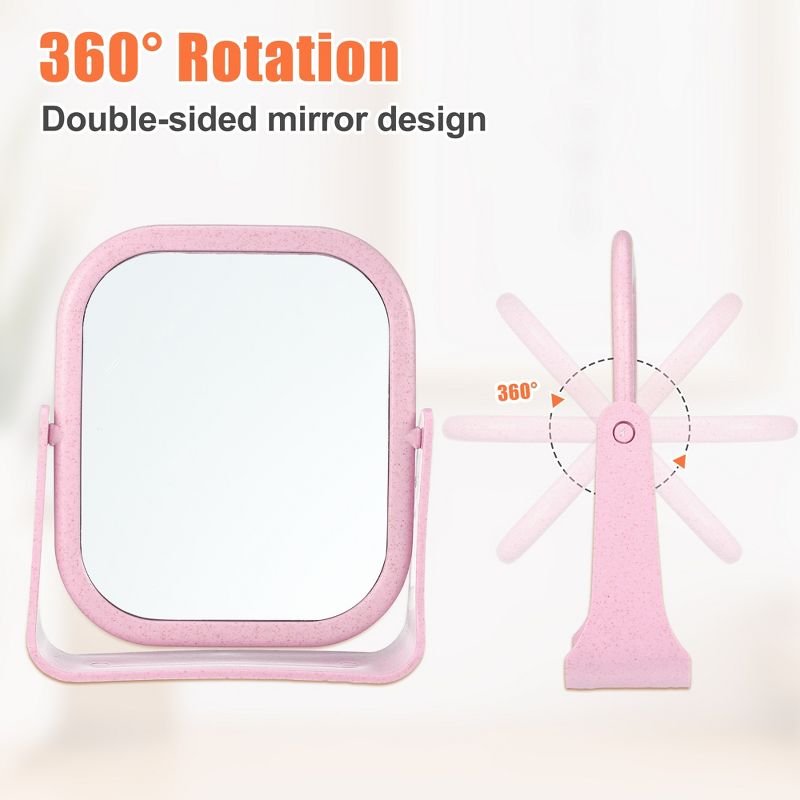Unique Bargains Plastic Double Sided 360° Rotating Makeup Mirror 1 Pc, 4 of 7