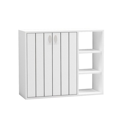 Costway 3-Tier Wooden Shoe Storage Organizer with Doors & 3-Level Adjustable Open Shelves Natural/White/Light walnut/Black/Yellow