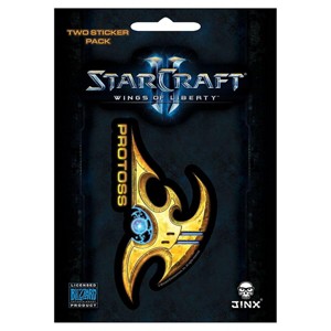 JINX Inc. StarCraft II: Wings of Liberty Multi-size Sticker 2-Pack: Protoss, Yellow - 1 of 1