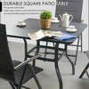 Kozyard Outdoor Patio Dining Table 35.4"x35.4" Woodgrain-Look Frame Powder Coated Table with Umbrella Hole for Backyard Patio Dining (Gray) - 3 of 4