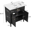 Grungis Freestanding Bathroom Vanity with Sink and Rubber Legs,Modern Cabinet with Soft Close Doors and Adjustable Shelf - 3 of 4