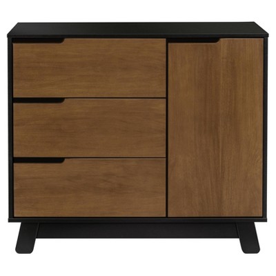 Hudson Black and Natural Walnut 3-Drawer Changing Table Dresser